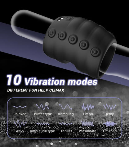 60°-Weichperlen Penishülle Penistrainer Cockring mit 10 Vibrationsmodi