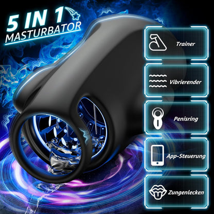 4 IN 1 Elektrische Penistrainer Eichel Stimulator Masturbatoren mit 9 Vibrationsmodi