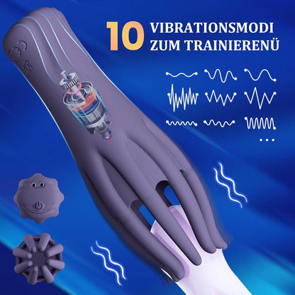 Elektrische masturbator eikelvibrator met 10 vibratiestanden penistrainer-stimulator 