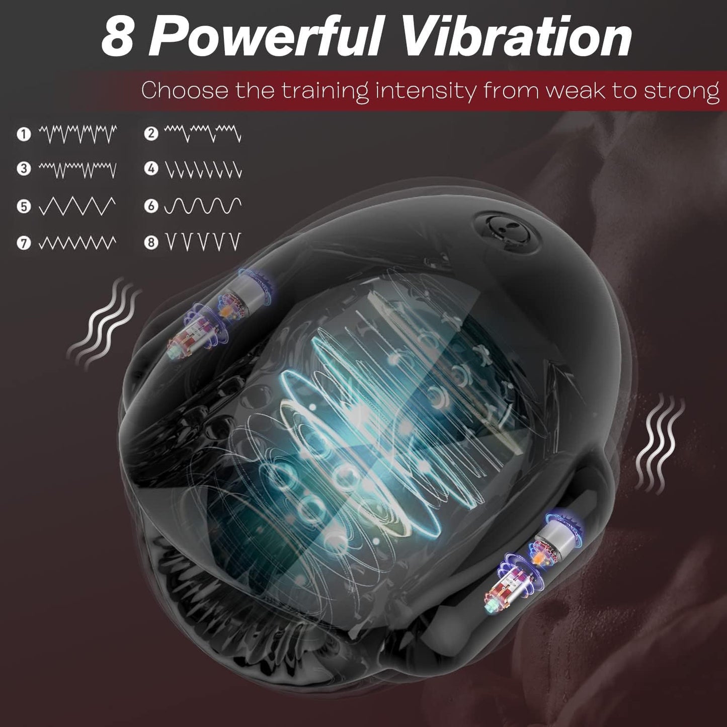 Elektrische Masturbator Penistrainer Stroker Massagegerät mit 8 Vibrationsmodi