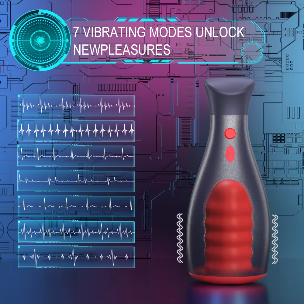 Deep Throat Oral Automatischer Aufblasbarer Masturbatoren mit 7 Vibrationsmodi