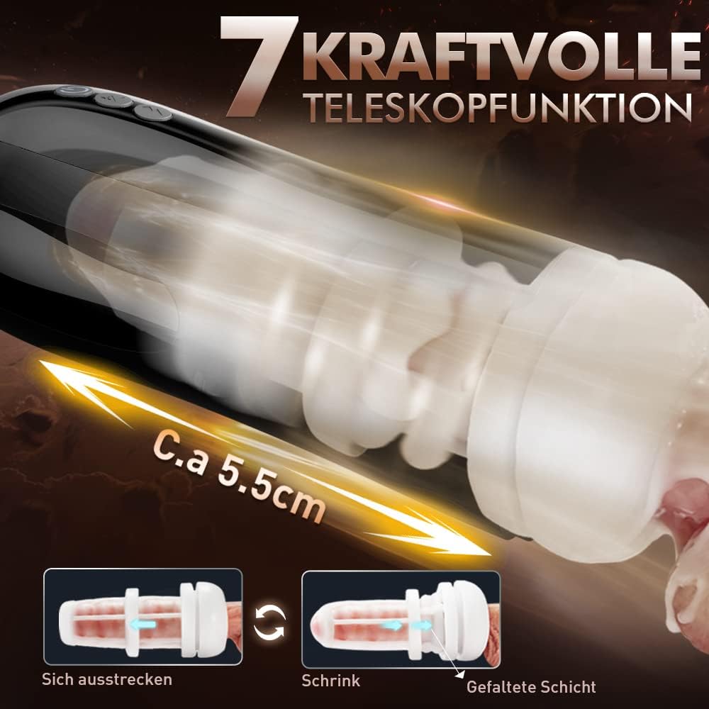 Elektrischer Automatische Masturbatoren 7 Teleskopfunktion  7 Vibrationsmodi