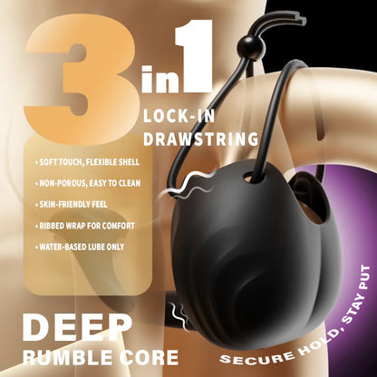 Hahnen Cock Ring Penistrainer Vibrator Testicle Stimulator mit 10 Vibrationsmodi
