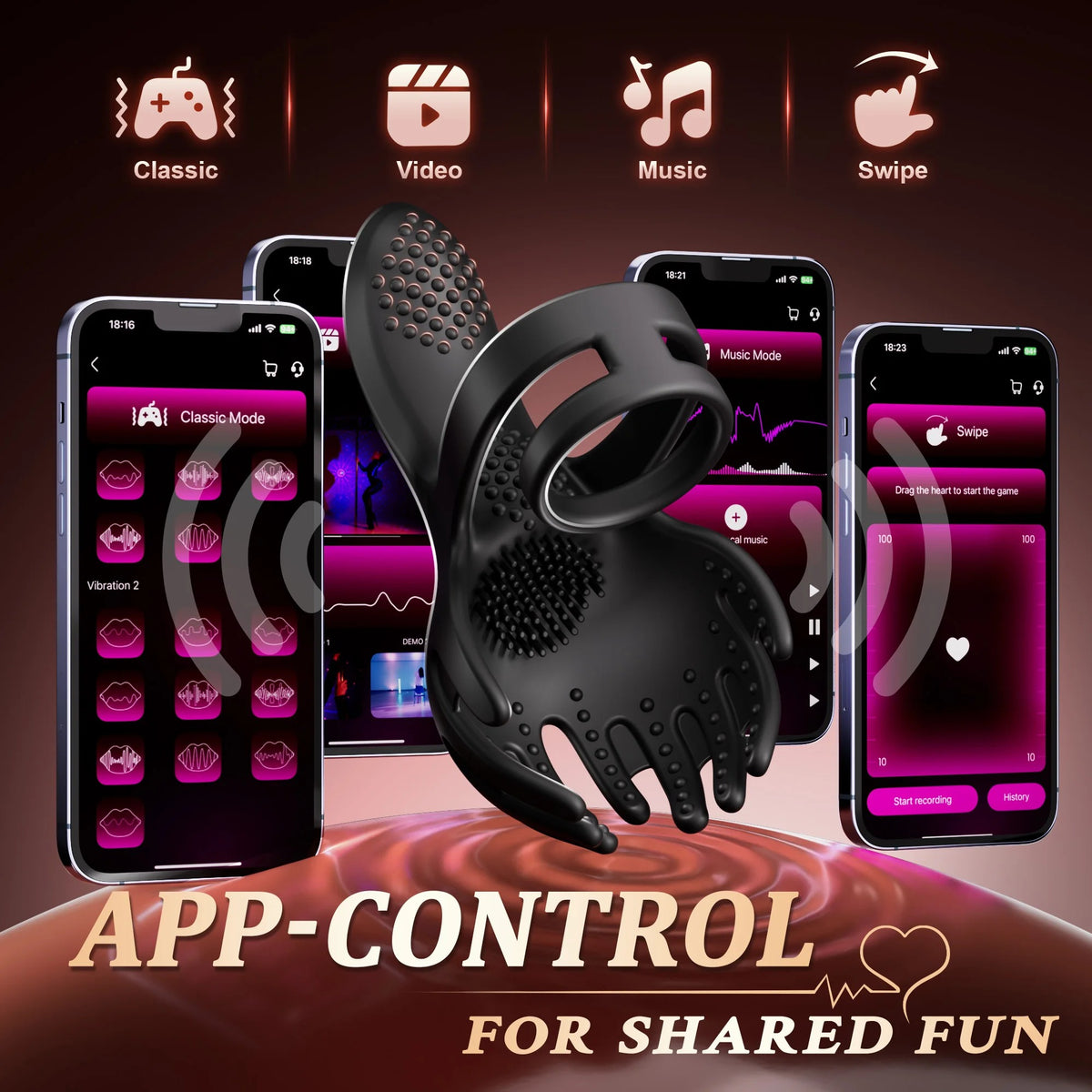 3 IN 1 Cockring Penis Trainer Vibrator Hodenstimulator mit 10 Vibrationsmodi