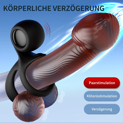 3 IN 1 Elektrischer Penisring Penistrainer Masturbator mit 10 Starken Vibrationen