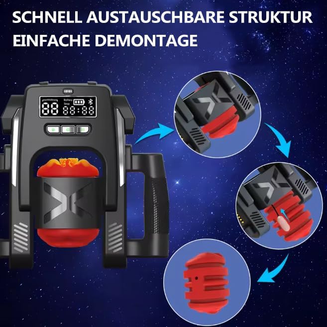 LCD-Display Automatischer Masturbator Sex Mahcine mit 9 Schub & Vibrationsmodi