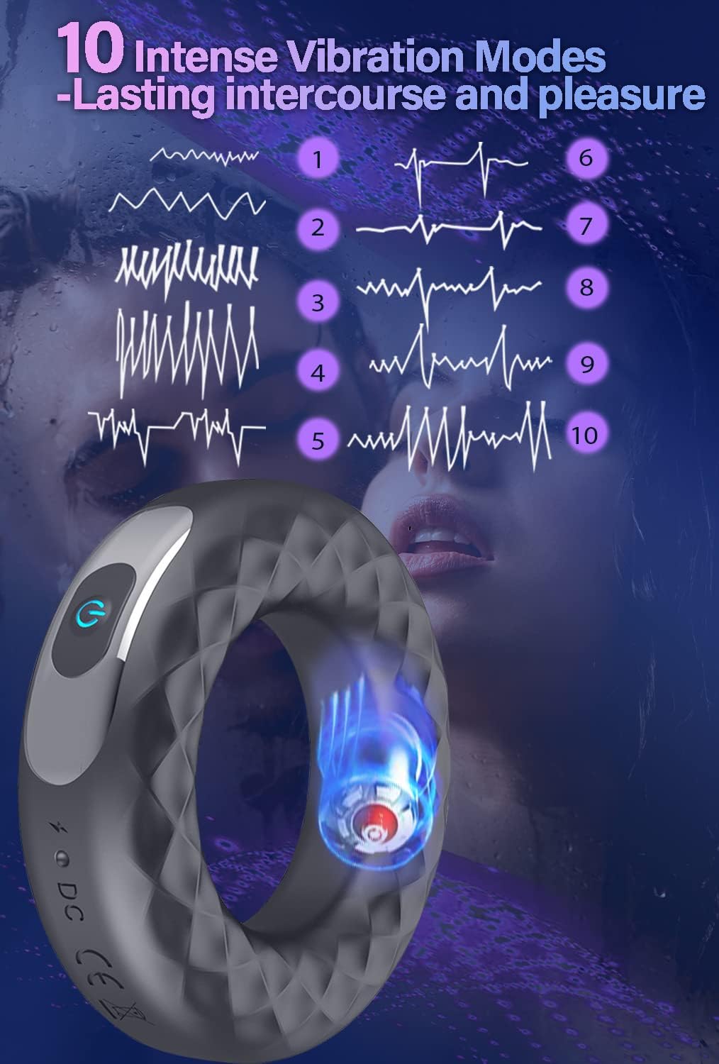 Penisring cockring vibrators vibrerende stimulator met 10 vibratiemodi 