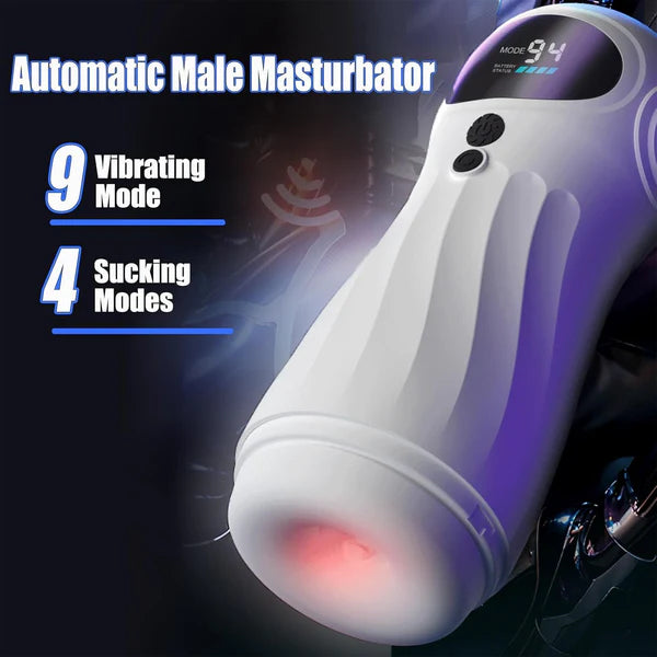 Elektrischer Masturbator Cup Penis Masturbatoren mit 9 Vibrations & 4 Saugmodi