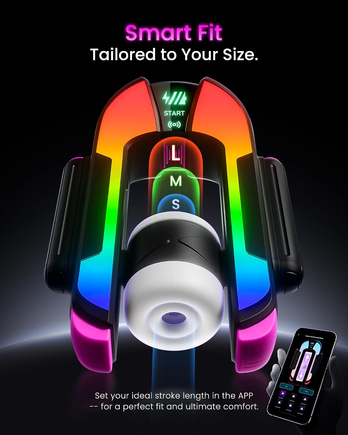 RGB-Beleuchtung Automatische Masturbationsmaschine mit 4 Hub-Modi & 4 Geschwindigkeitsstufen