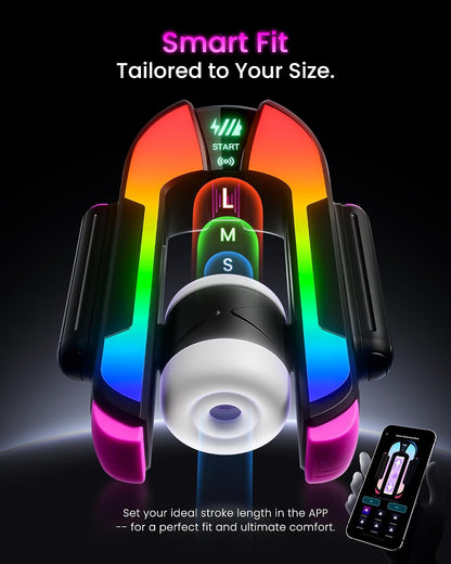 RGB-Beleuchtung Automatische Masturbationsmaschine mit 4 Hub-Modi & 4 Geschwindigkeitsstufen