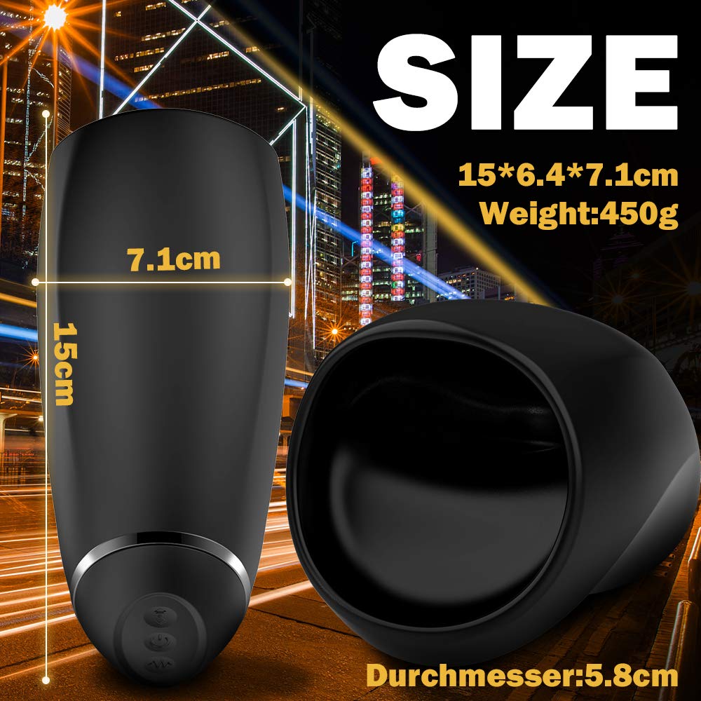Elektrische Oral Penis Trainer Vibrator Masturbator mit 7 Stoßenmodi & 14 Vibrationsmidi