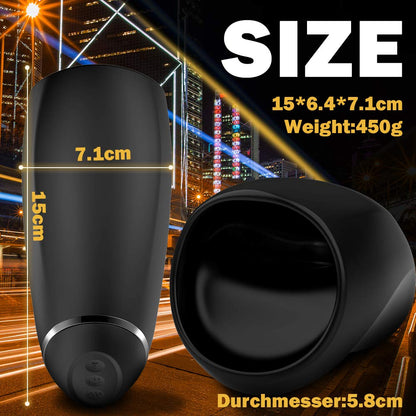 Elektrische Oral Penis Trainer Vibrator Masturbator mit 7 Stoßenmodi & 14 Vibrationsmidi