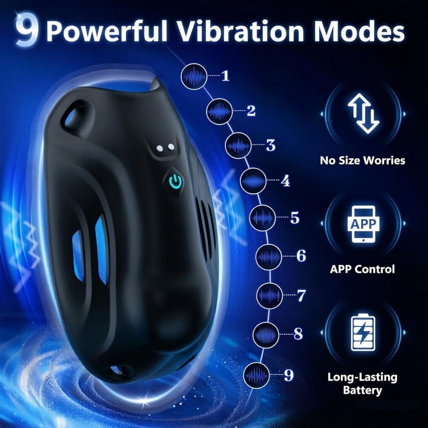 Elektrische Penis Trainer Vibratorensets Keuschheitskäfig Eichel Stimulator mit 9 Vibrations