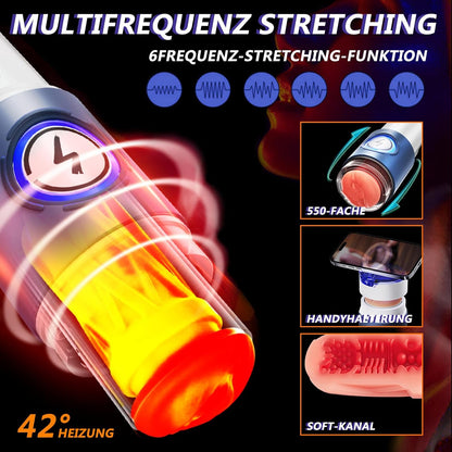 Leten 4 in 1 Automatische Masturbieren mit 6 Vibrationsmodi 6 Saugmodi Heizfunktion