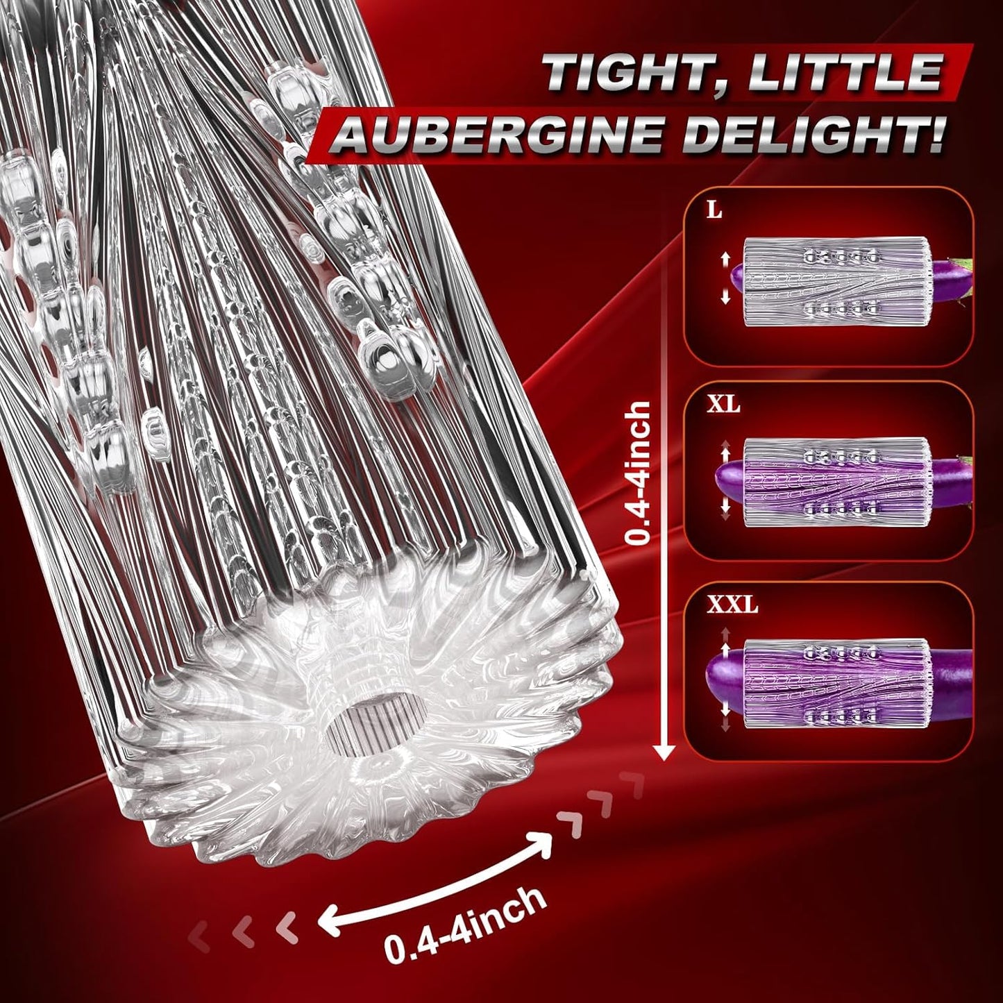 Offener Handjob Eicheltrainer Pocket Pussy Stroker Masturbator mit 15 Lustperlen