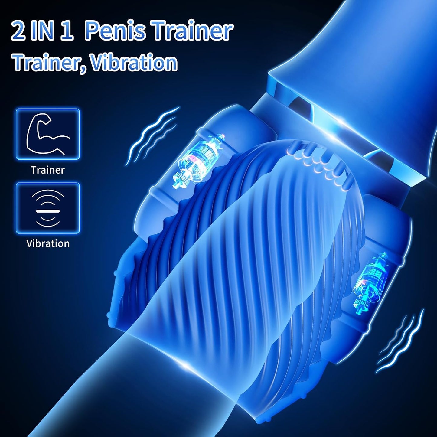 2 IN 1 Penis Trainingsvibrator Integrierter Taschenmuschi mit 10 Vibrationsmodi