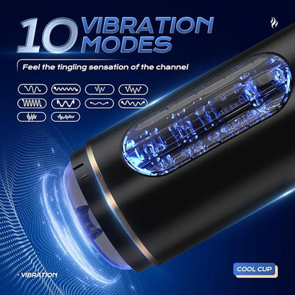Realistische Masturbator Taschenmuschi Stroker Blowjob mit 10 Vibrationsmodus