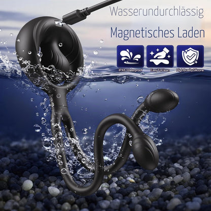 Penisring Trainer Taint-Stimulator Analplug Prostata Massagegerät mit 10 Modi