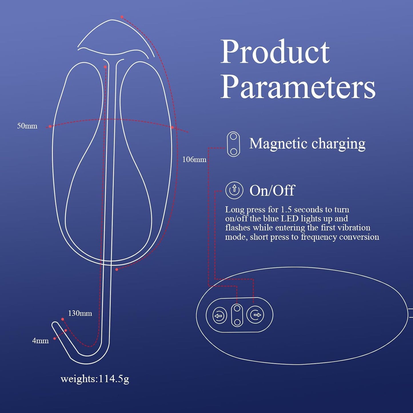 Elektrisch Dilator Harnröhre Vibrator Eichel Stimulator mit 10 Vibrationsmodi