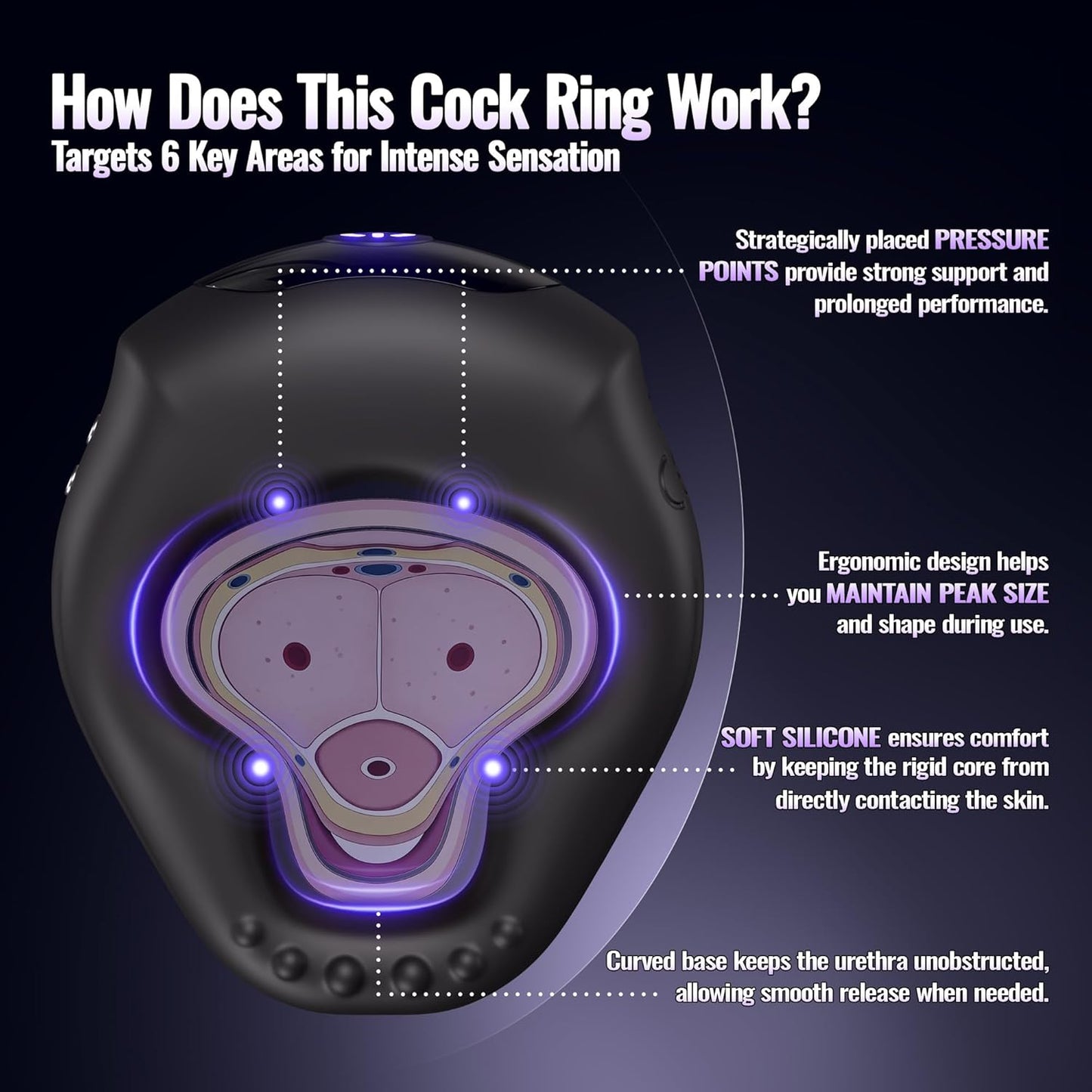 Smart APP Steuerung Wrap-Around Cock Ring Penis Trainer Vibrator mit 10 Vibrationsmodi