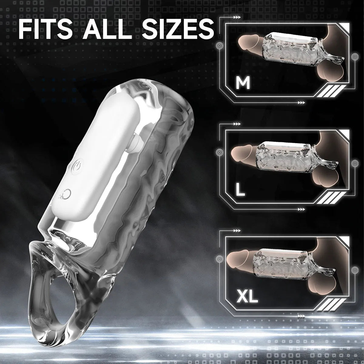 Elektrischer Penishüllenvibrator Masturbatoren mit 10 Vibrationsmodi