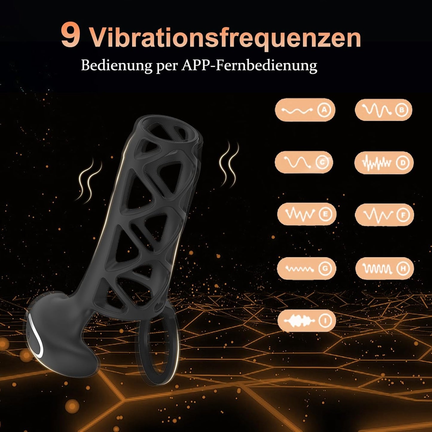 Innovativer Penisring Penishülle Klitorisstimulation mit 9 Vibrationsmodi