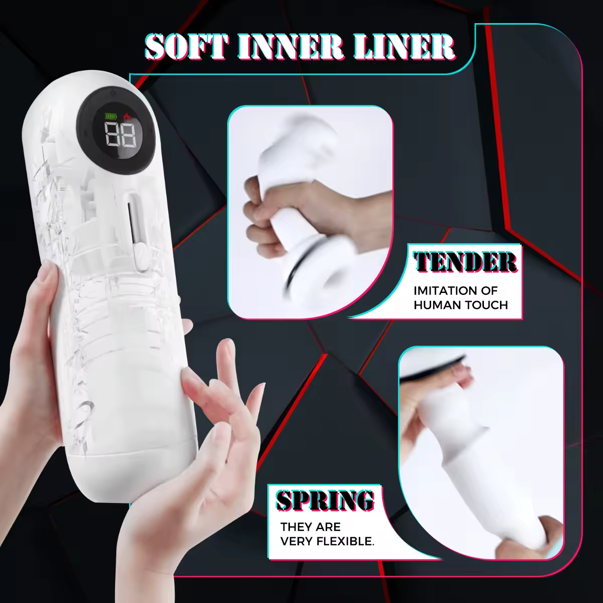 Automatische Masturbator Stroker Blowjob mit  9 Leistungs Starke Schub & 9 Vibrationsmodi