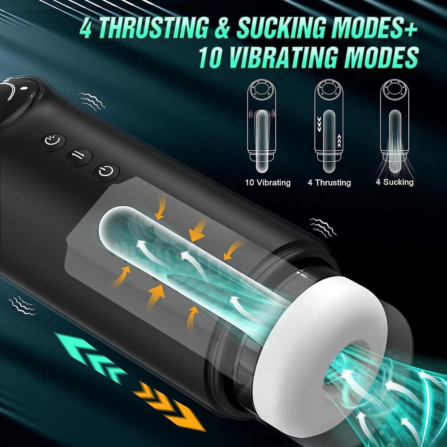 Automatic electric masturbator with 4 suction modes and 4 telescopic modes and heating 