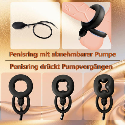 Aufblasbarer Penistrainer Cockringe Exerciser mit Pumpe Einstellbare