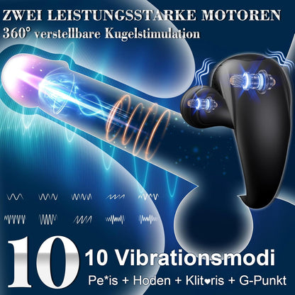 360° Verstellbarer Penisring Vibrator Stimulator Masturbator mit 10 Vibrations