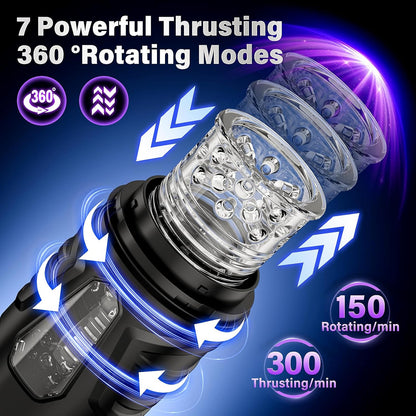 Automatischer Masturbator Stroker Blowjob Machine mit 7 Stoß 7 Rotations & 7 Streichfunktionen