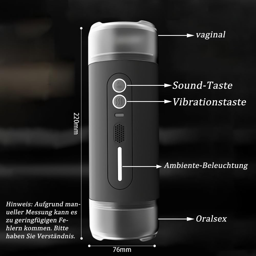 Elektrischer Masturbator Blowjob Taschenmuschi mit 10 Vibrationsmodi & Soundfunktionen