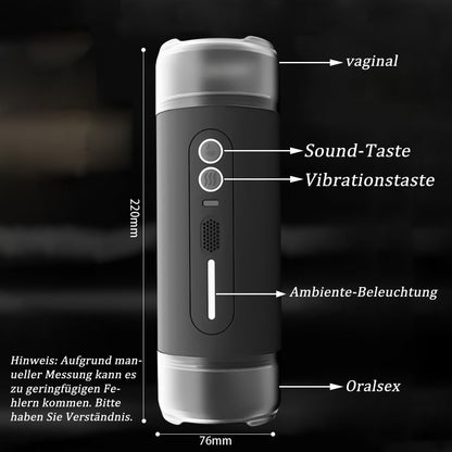 Elektrischer Masturbator Blowjob Taschenmuschi mit 10 Vibrationsmodi & Soundfunktionen