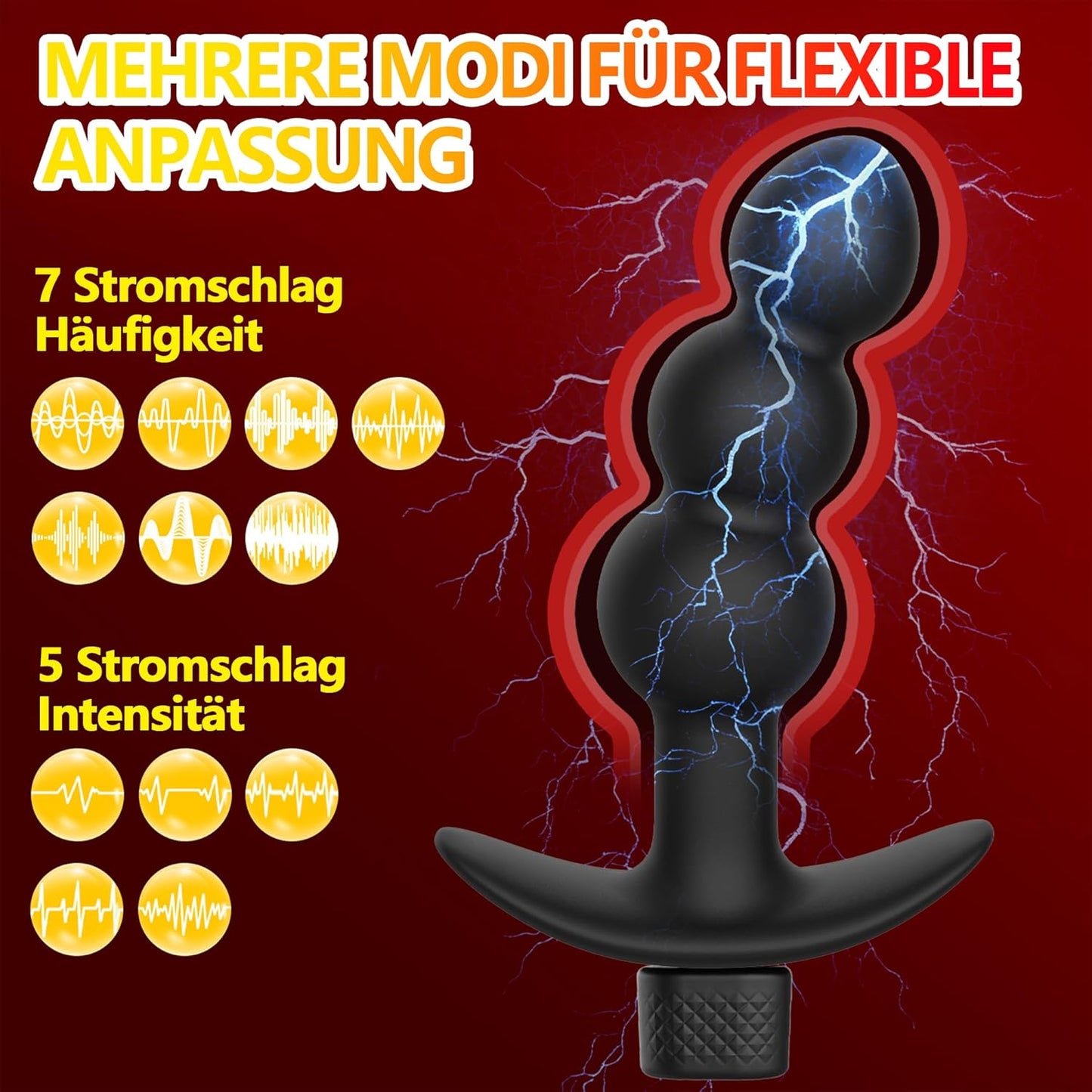 Elektro Shock Analplug Prostata Stimulator mit 7 Elektroschockmodi & 5 Intensitäten