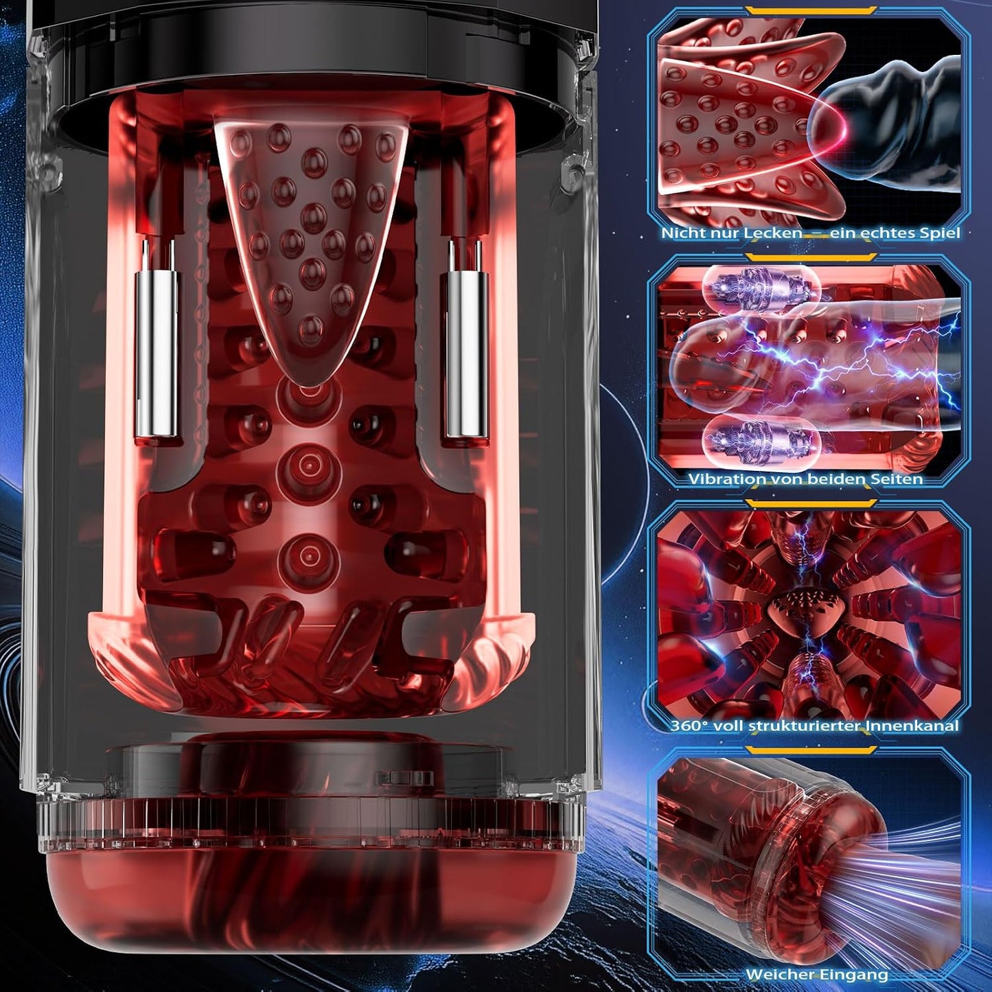 Automatischer KI-Masturbator Stroker Blowjob Sexmachine mit 12 Stoßmodi und 360° Rotation