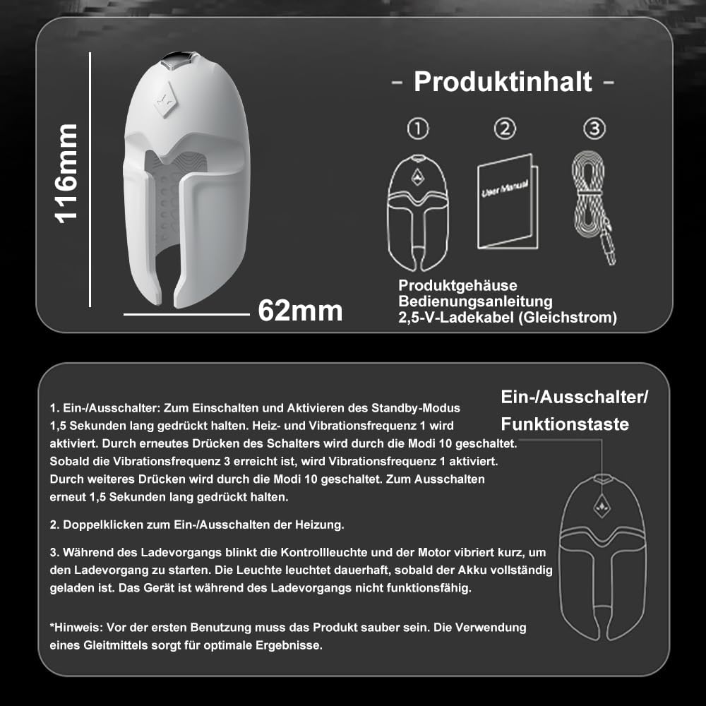 App-Fernbedienung Eichelvibrator Penistrainer Massagegerät Masturbator mit 10 Vibrations