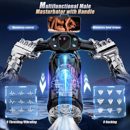 Automatische Masturbator Penispumpe Sexmaschine mit 9 Stoß-Saug-Vibrations-Heizmodi