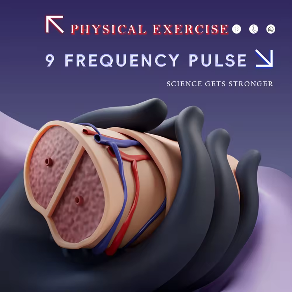 Elektrischer Penistrainer Eichelvibrator Stimulator Masturbator mit 9 Pulsmodi