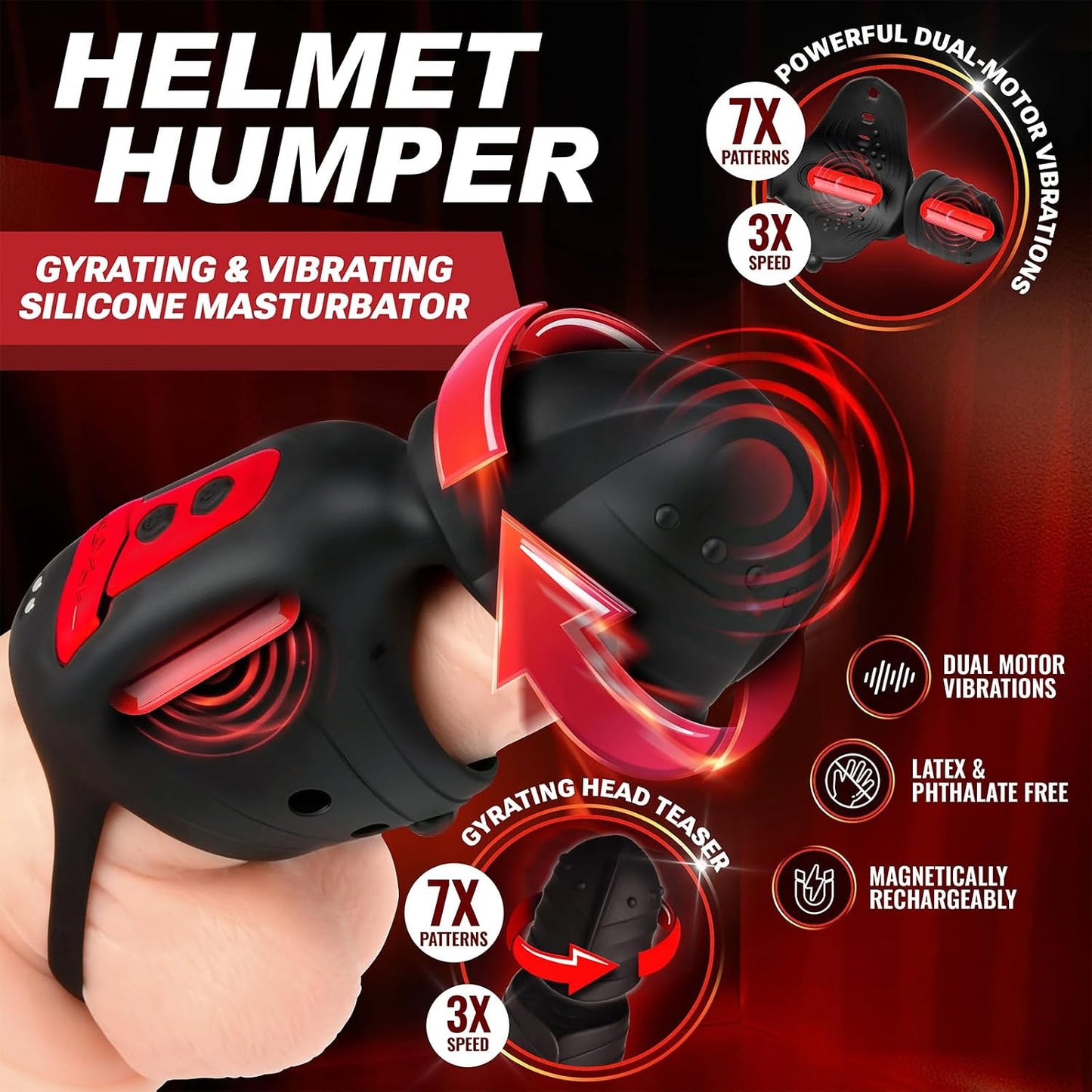 360° Umwickelter Penistrainer Vibrator Cockring mit 10 Schwing und 10 Vibrationsmodi