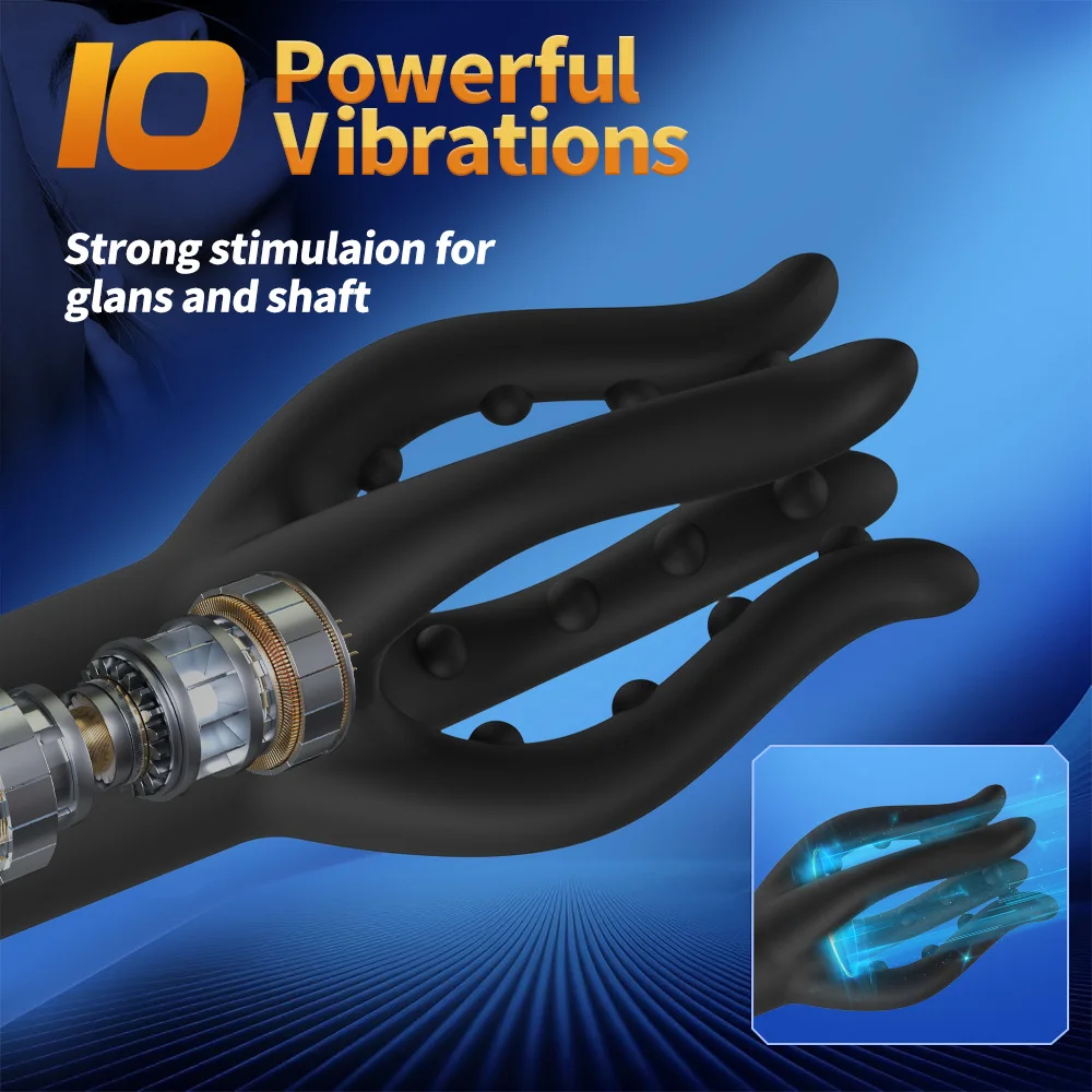 3 IN 1 Penistrainer Vibrator Massage massage mit 10 Vibrationsmodi 5 Zungenleckmodi