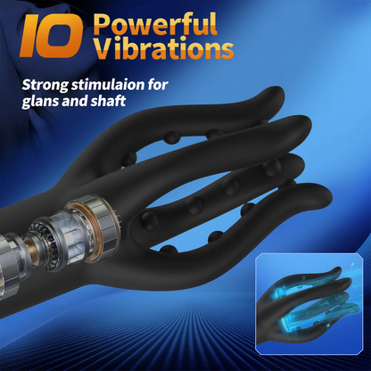 3 IN 1 Penistrainer Vibrator Massage massage mit 10 Vibrationsmodi 5 Zungenleckmodi