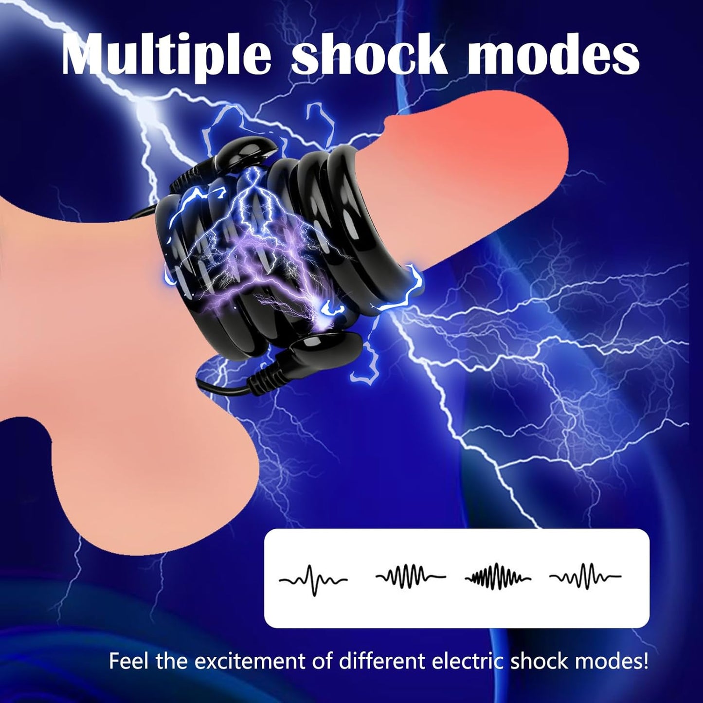 Elektroschock Hodenspielzeug Keuschheit BDSM mit 4 Vibrationsmodi