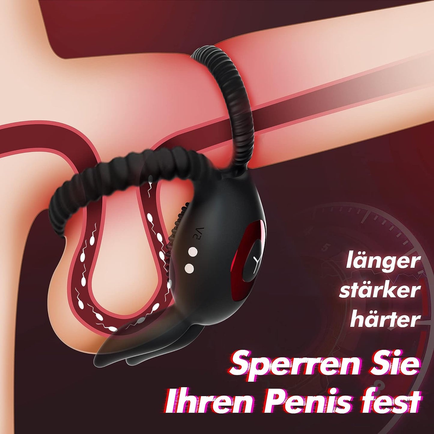 Rabbit penis ring cock ring vibrator sex toy with 10 vibration modes 