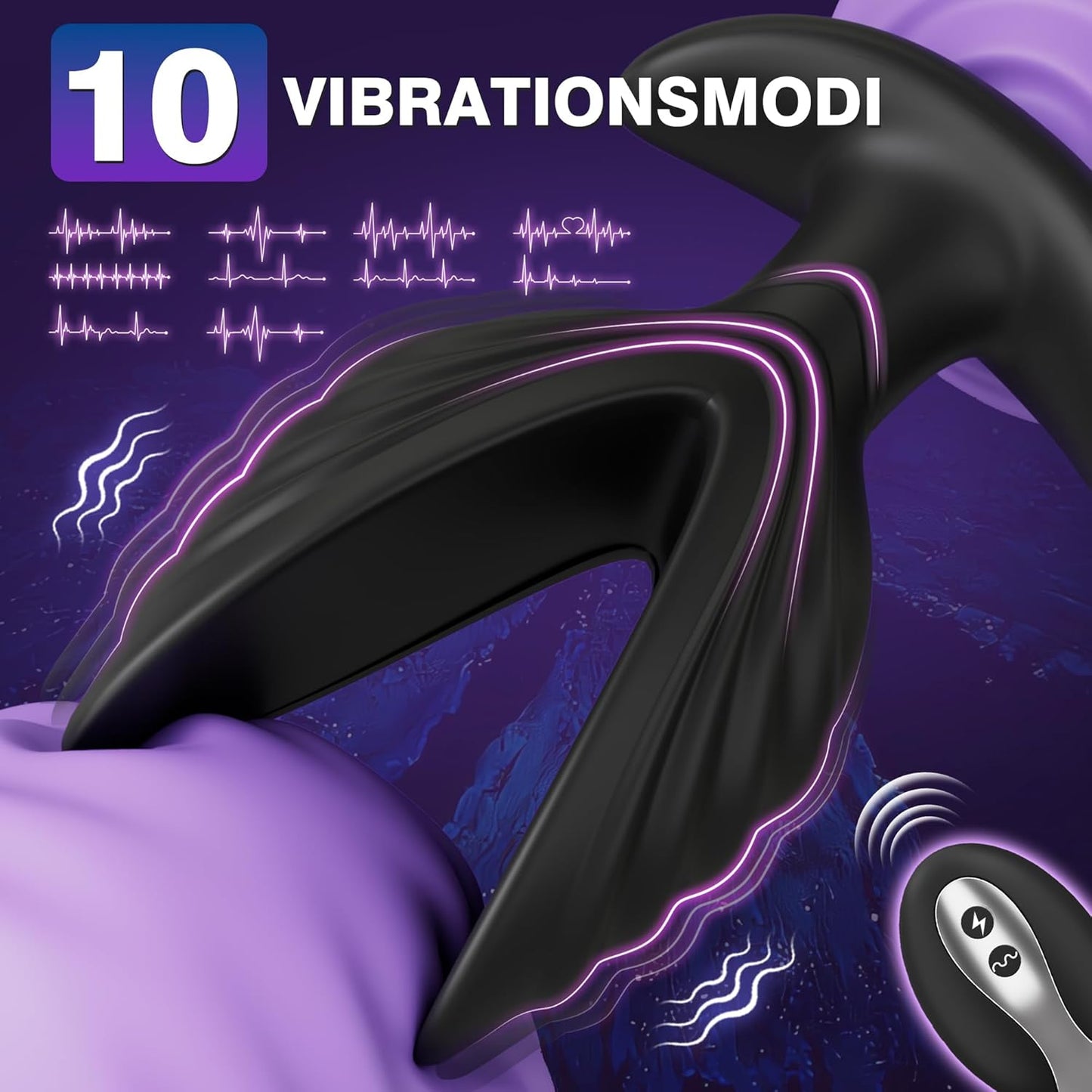 E-stim Anal Expansionsvibrator Prostata Stimulator mit 8 Kraftvolle Vibrationen und Elektroschocks
