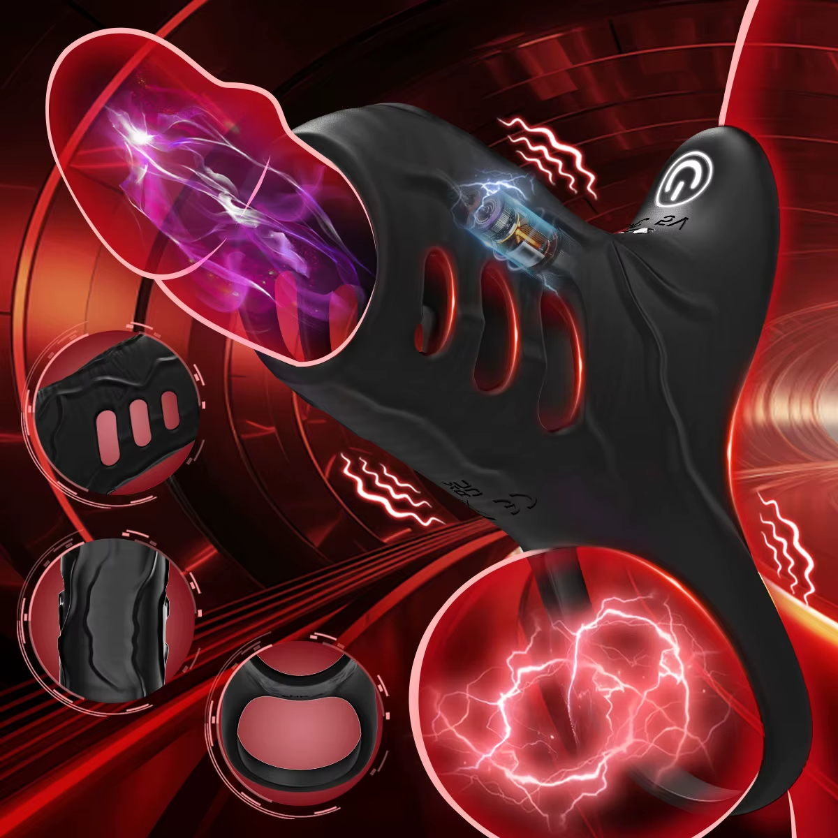 Vibrierender Ejakulationsverzögerung Penisvergrößerung Cock Ring mit 9 Vibrationsmodi