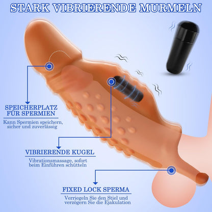 Realistische Penishülle Pennis Extender Vibrator für Penisverlängerung & Penisvergrößerung