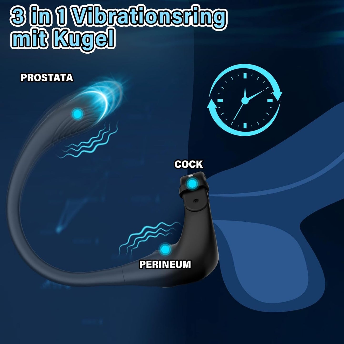 APP Fernsteuerung Anal Plug Penis Vibrator Cock Ring mit 10 Vibration