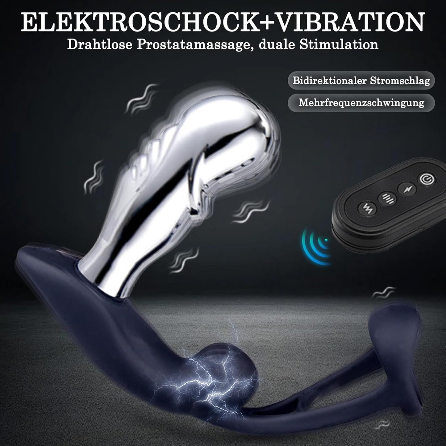 Analplug Vibrator Prostata Stimulator mit 10 Vibrationsmodi & 6 Elektroschockmodi