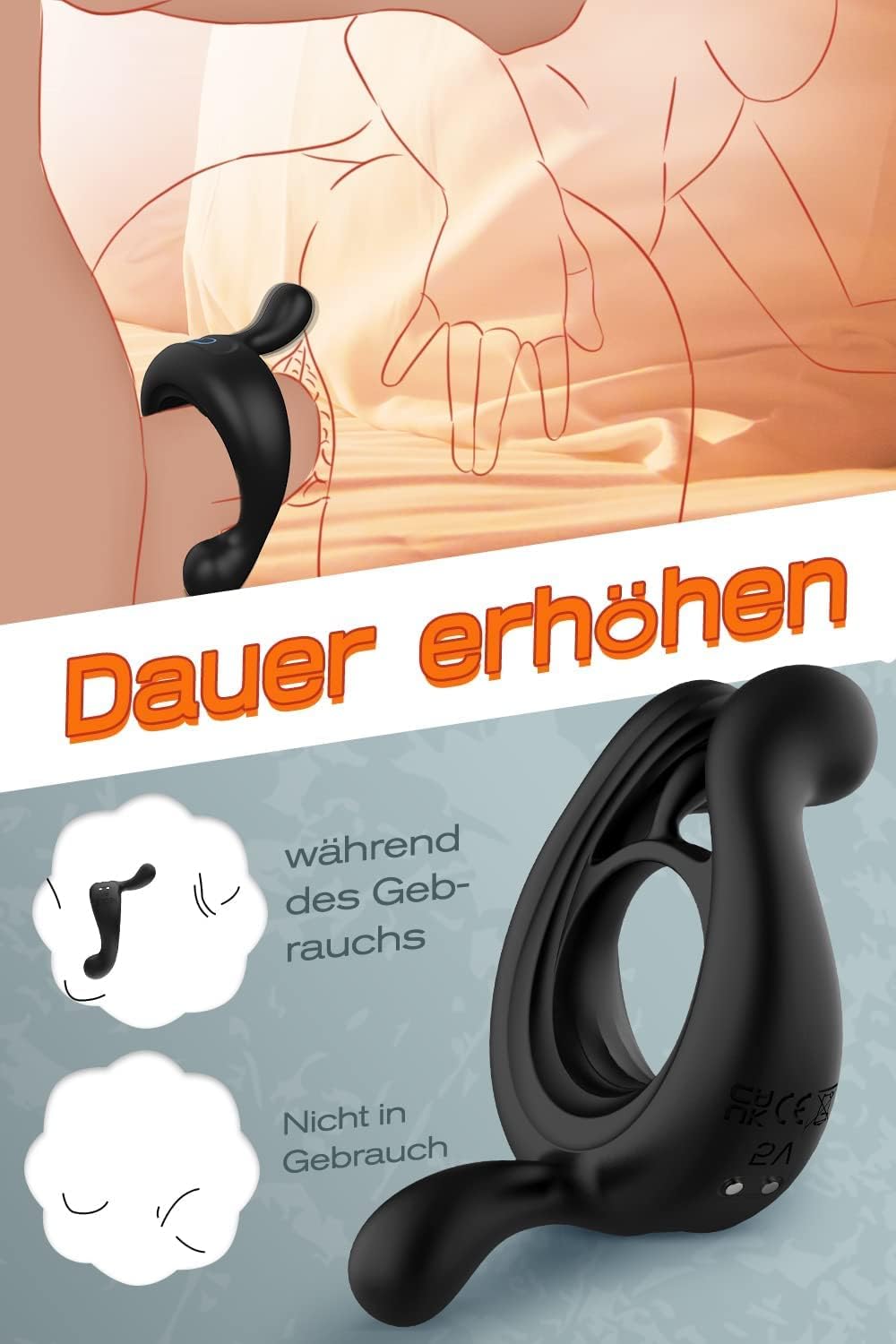 Penisring Vibrator Masturbator Sexspielzeug mit 9 Vibrationsmodi