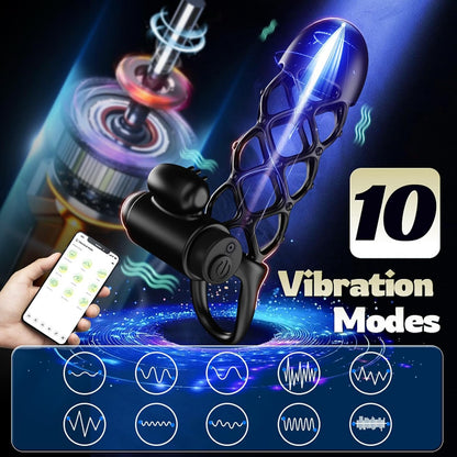 Elektrischer Penistrainer Vibrator Penishülle Eichel Stimulation mit 10 Vibrationsmodi